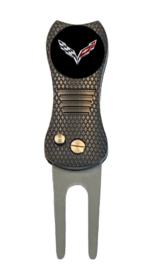Corvette Golf Ball Marker + Premier Switchblade Divot Tool Chevy Cheverolet GM