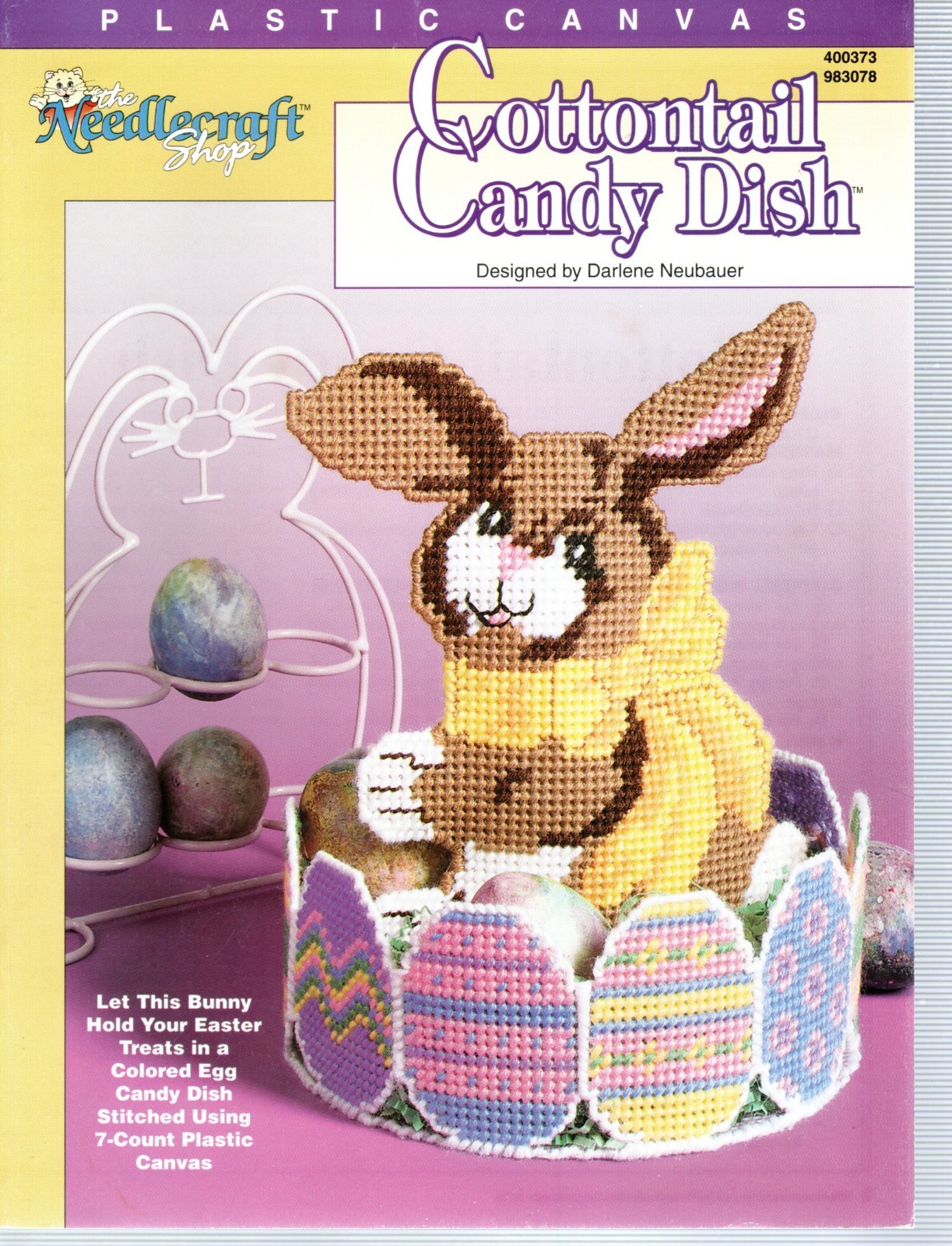 Needlecraft Shop 400373 COTTONTAIL CANDY DISH Plastic Canvas Pattern Leaflet