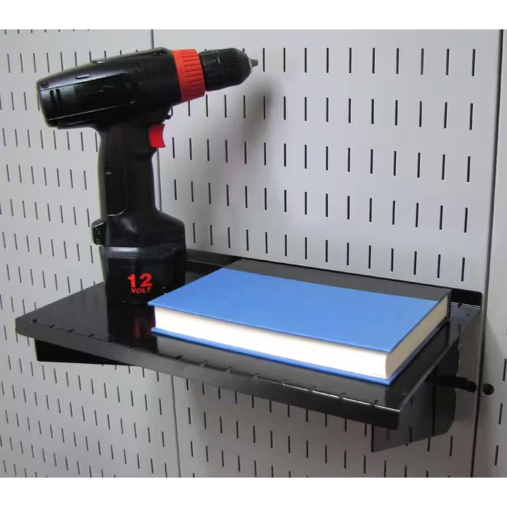 1 In. Vertical Black Slotted Metal Pegboard Workstation Accessory Kit