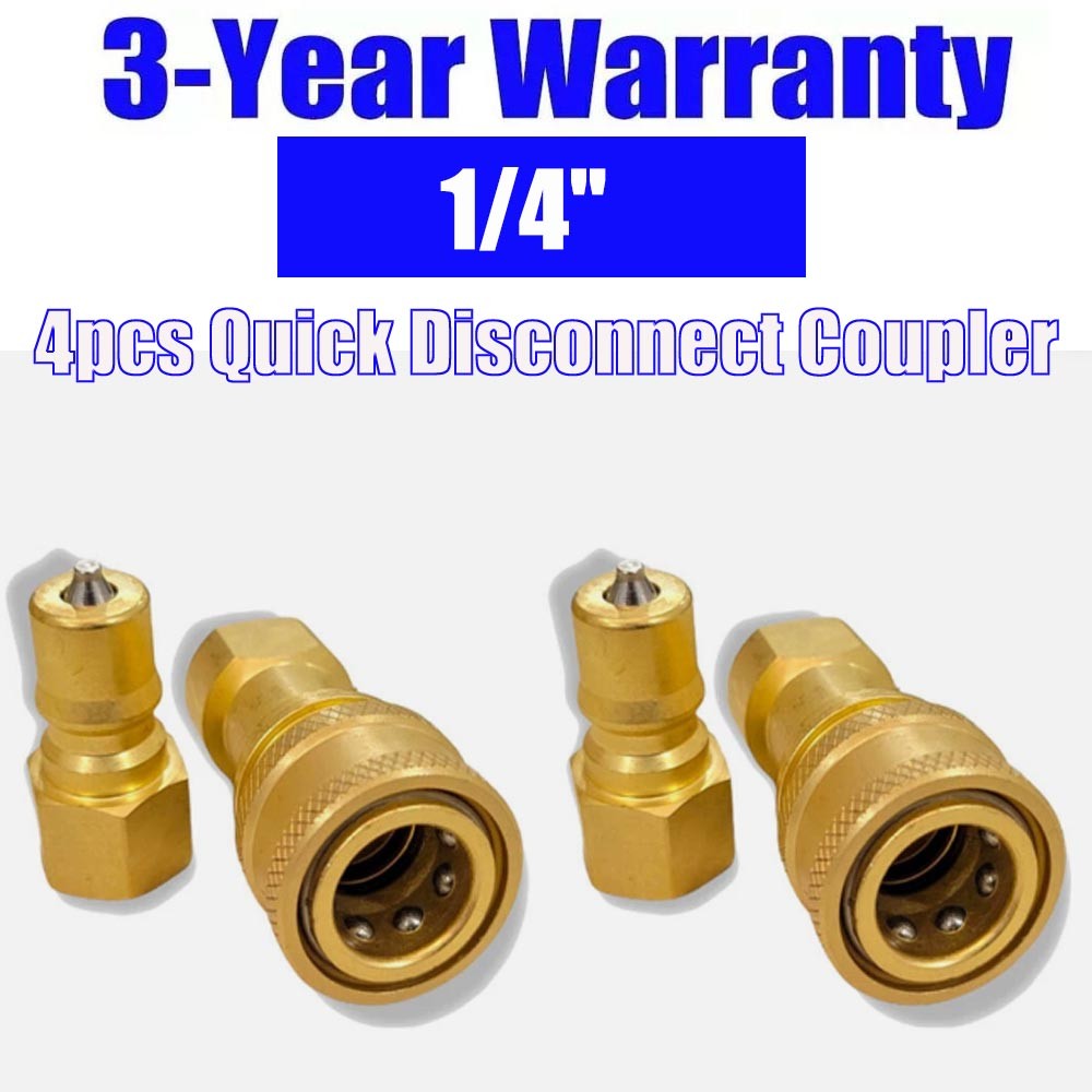 4X 1/4" Brass Quick Disconnect Coupler Carpet Cleaning Extractor for Wands Hose