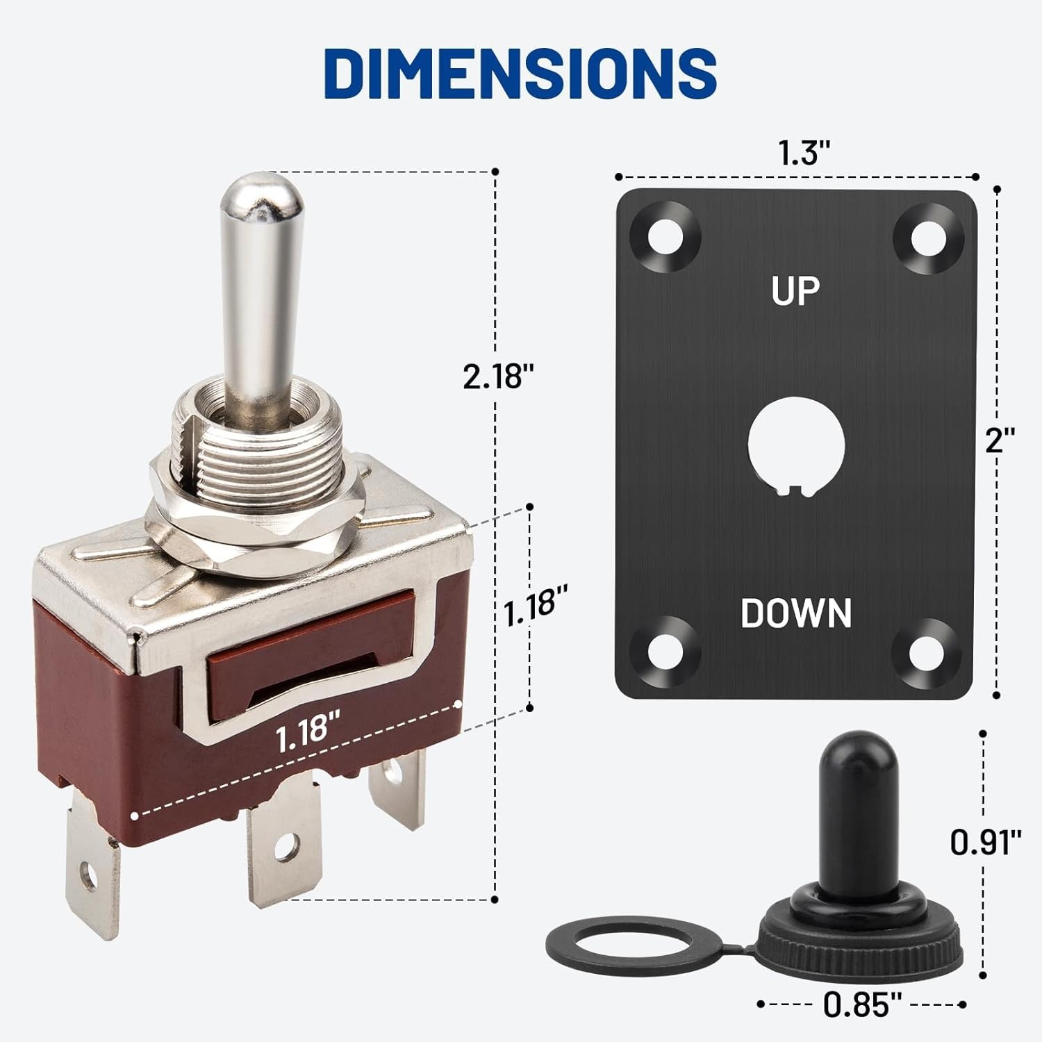 Marine Toggle Switch Heavy Duty 3 Pin Control Trim Switch Up Down with Waterproo