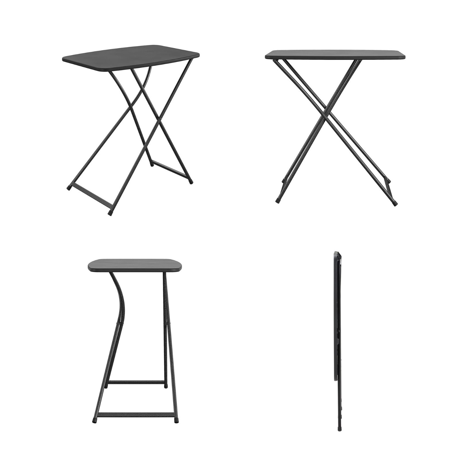 Mainstays 26 Inch Adjustable Height Personal Folding Table Black