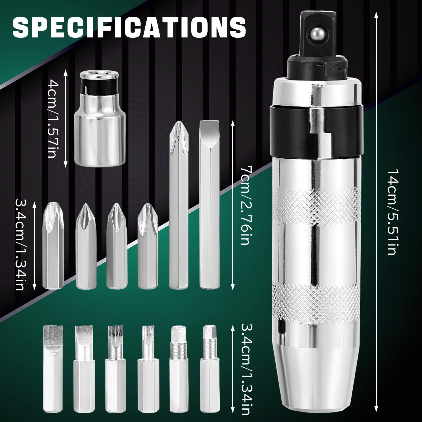 DASBET 13PCS Manual Impact Driver Set | Hand Screwdriver Extractor