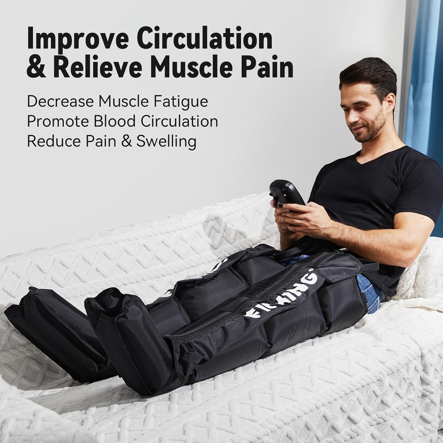 Open Box FIT KING Air Compression Leg Massager Recovery System, Medium