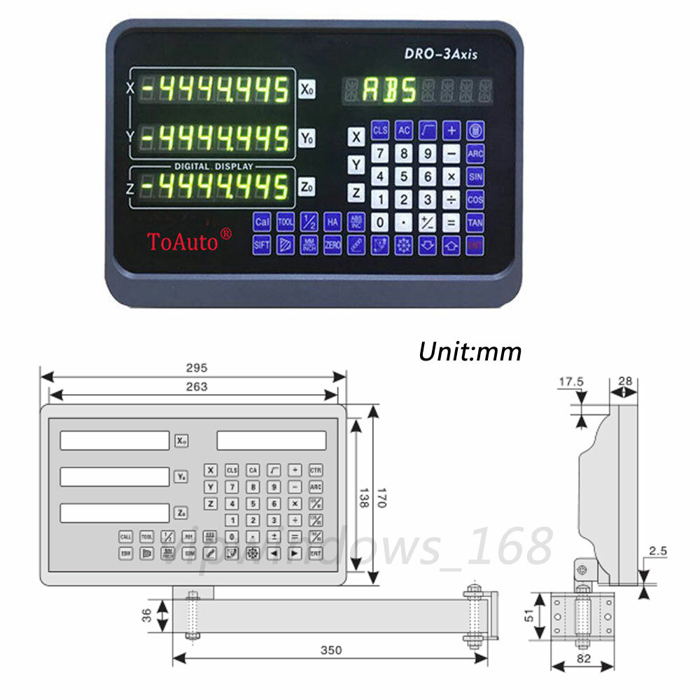 High precision 3 Axis DRO digital readout linear scale for milling lathe machine
