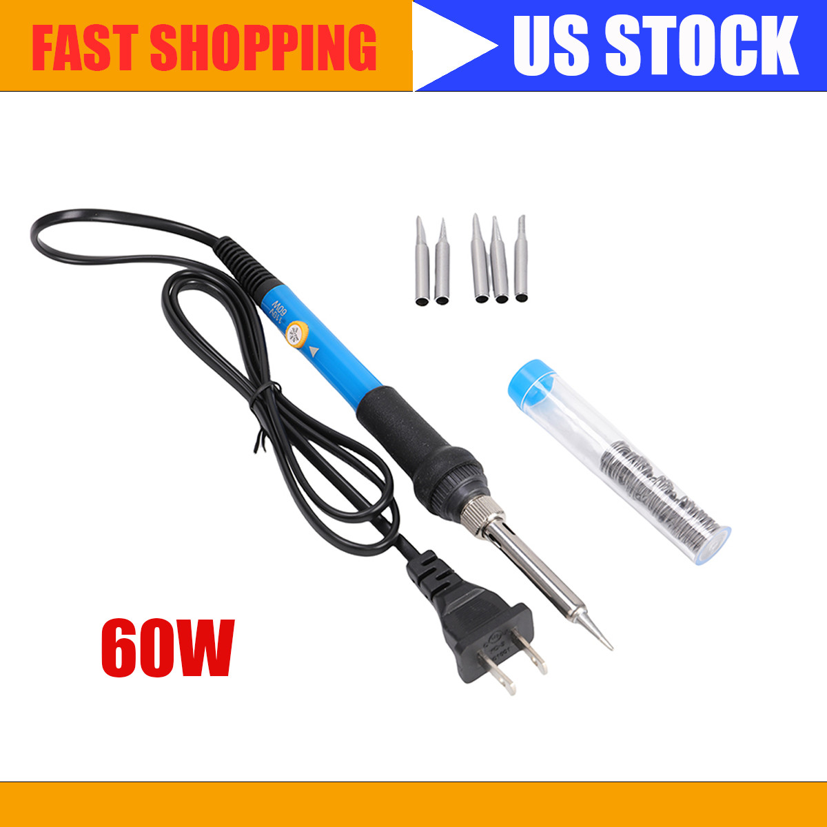 60W Soldering Iron Kits Electric Gun Adjustable Temperature Welding Solder Wire