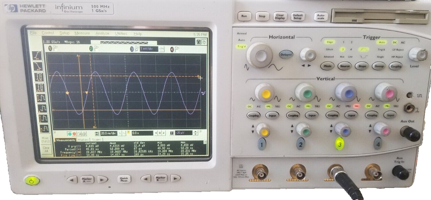 HP 54825A 500MHz Oscilloscope SELF CALIBRATION PASS