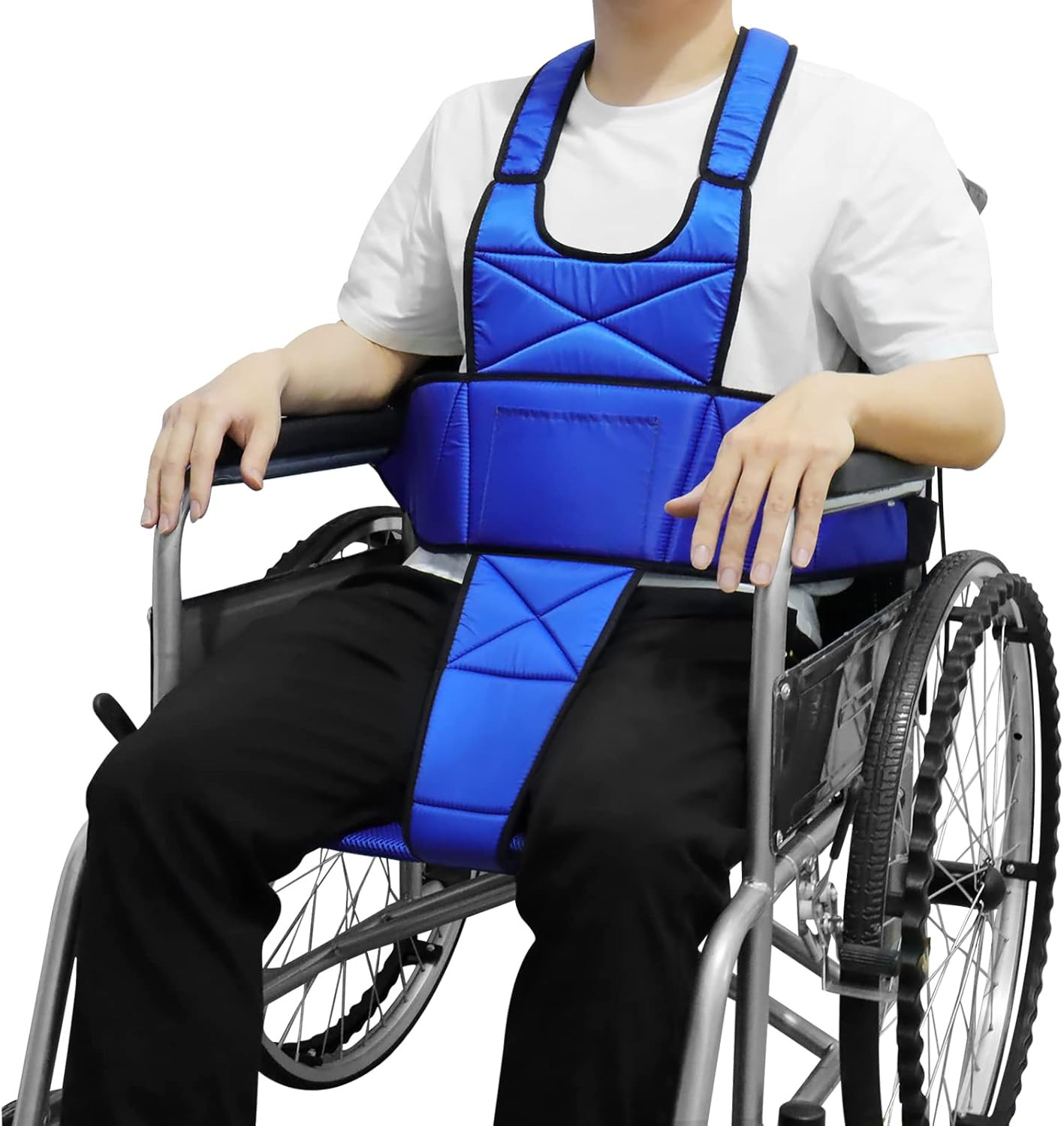 Wheelchair Seatbelt, Wheelchair Safety Belt Torso Support Vest, Adjustable Shoul