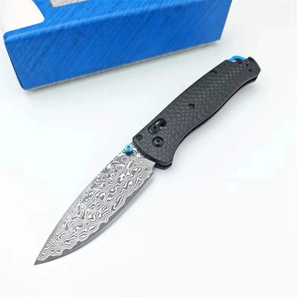 BM 535 Folding Knife Damascus Steel EDC Pocket Knife Carbon Fiber Handle