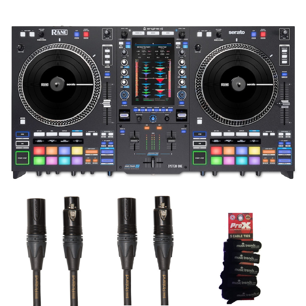 RANE SYSTEM ONE Motorized Standalone DJ System + 2 Gold Roland XLRs