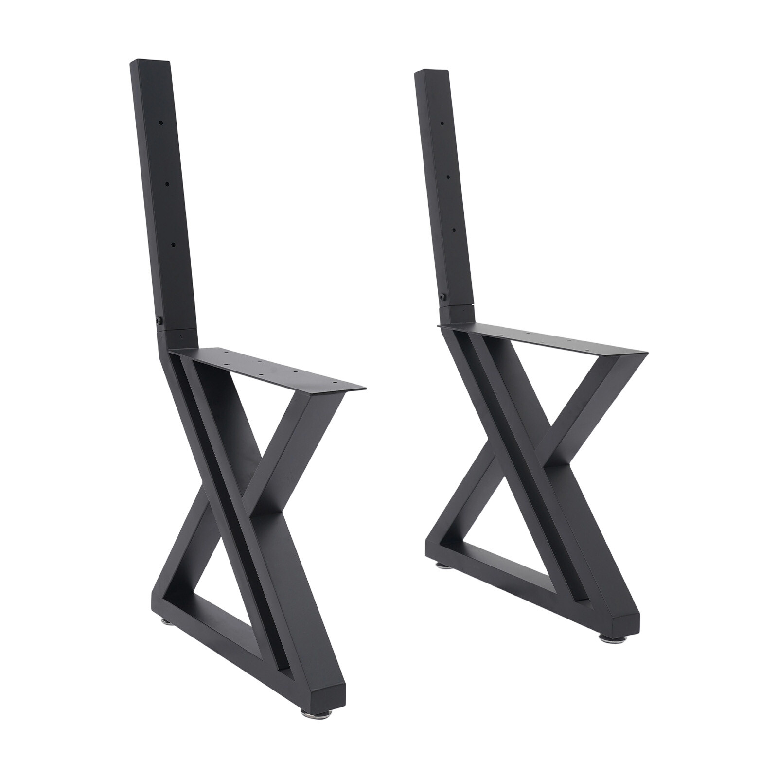 2PCS Bench Legs Z-Shaped Bench Legs with Backrest Bracket Bench Legs Black