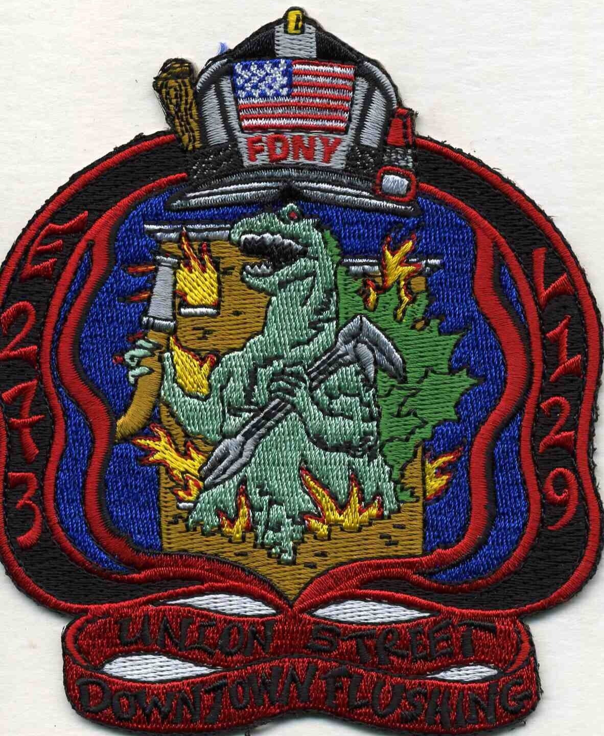 New York City - Engine-273 / L-129 "Flushing-red" (4.25" x 4.75" lg.) fire patch