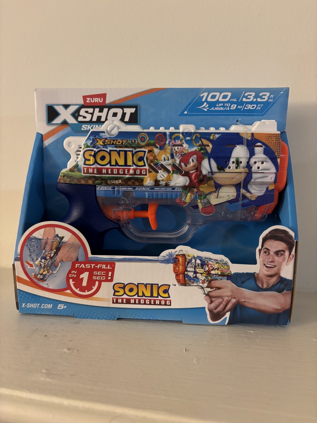 ZURU X-SHOT WATERGUN HYPERLOAD SONIC THE HEDGEHOG 100 ML UP TO 30 FT