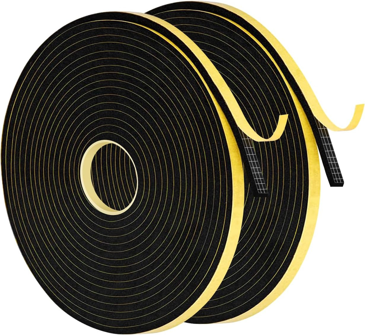 Weather Stripping Door Seal, 2 Rolls 1/4In Wide X 1/8 Thick Seal Strip,Closed