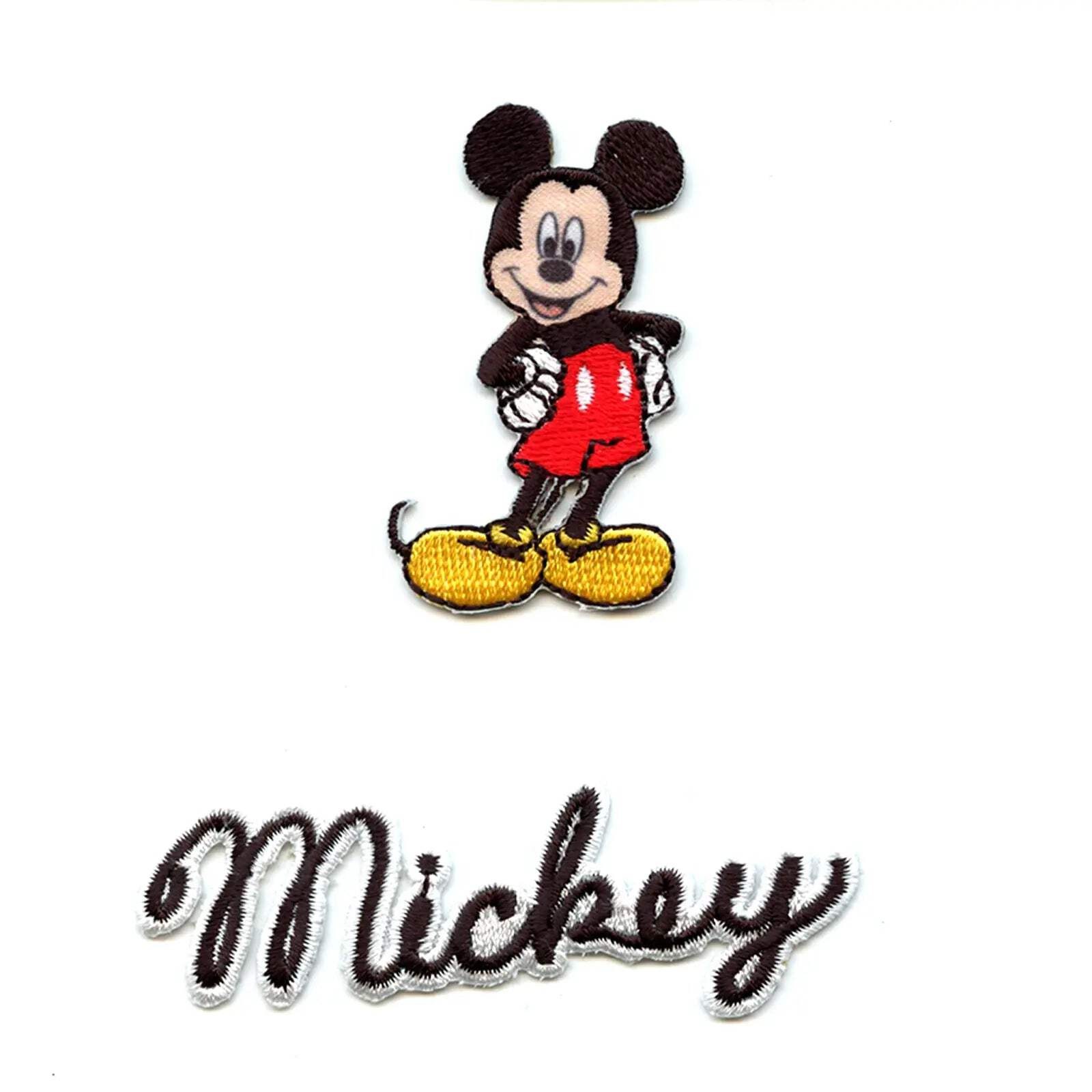 Disney Mickey Mouse With Script Iron on Embroidered Patch