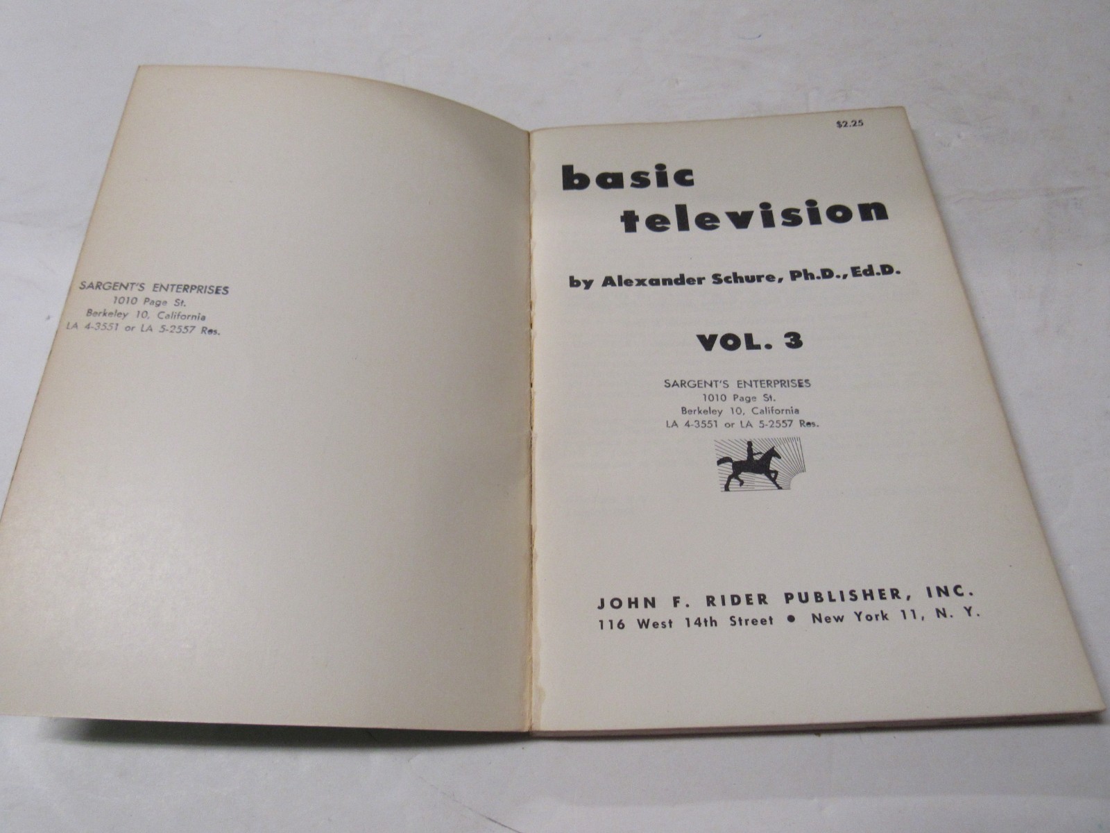 Basic Television Vol 3 A. Schure Rider Publication c 1958