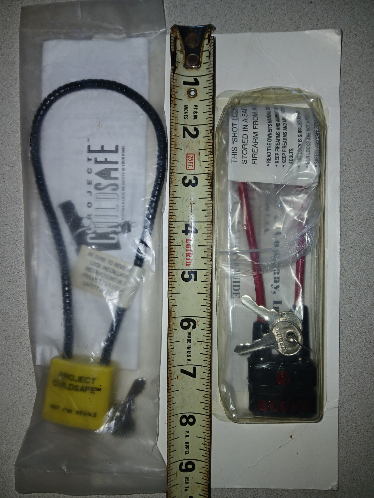 NIP Ruger Black Cable Gun Lock W/ Instructions & 2 Keys 2 Locks FREE SHIP