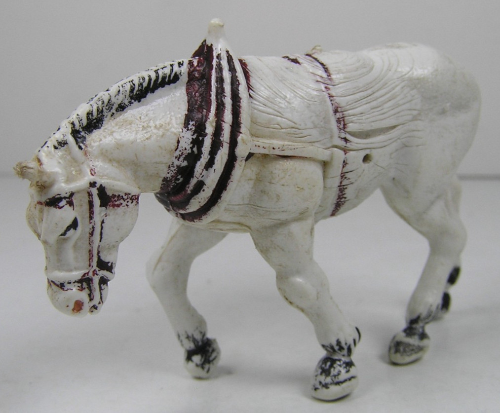 Unbranded White Horse 2.75" Long Plastic Animal Toy Figure Hong Kong