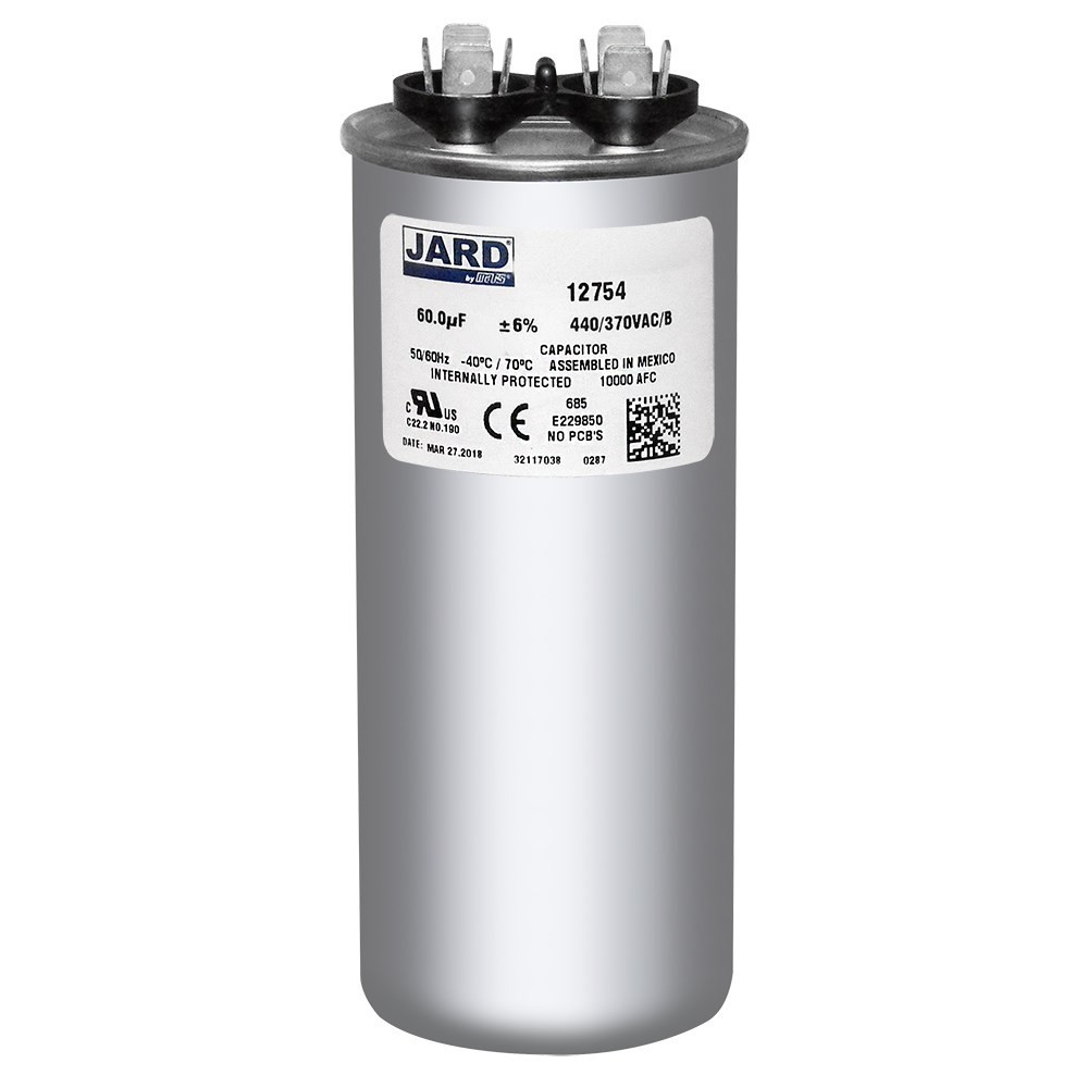 MARS/JARD 12754 60 uF MFD 440/370 VAC CBB65 Round Run