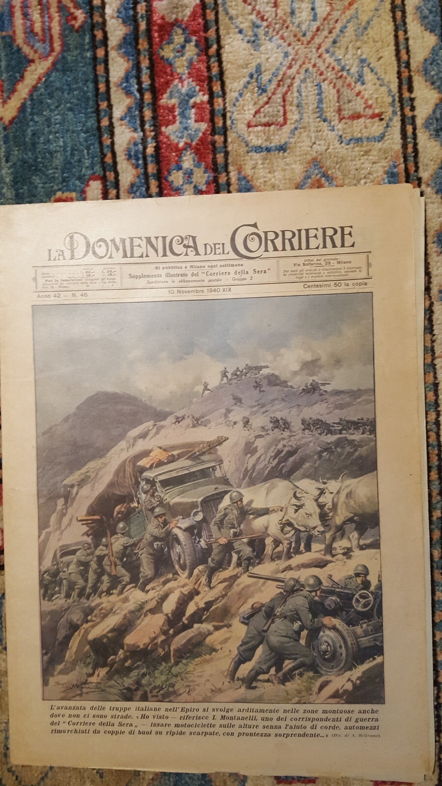 Italy italian newspaper (paper) World War II period WW II (militaria) military