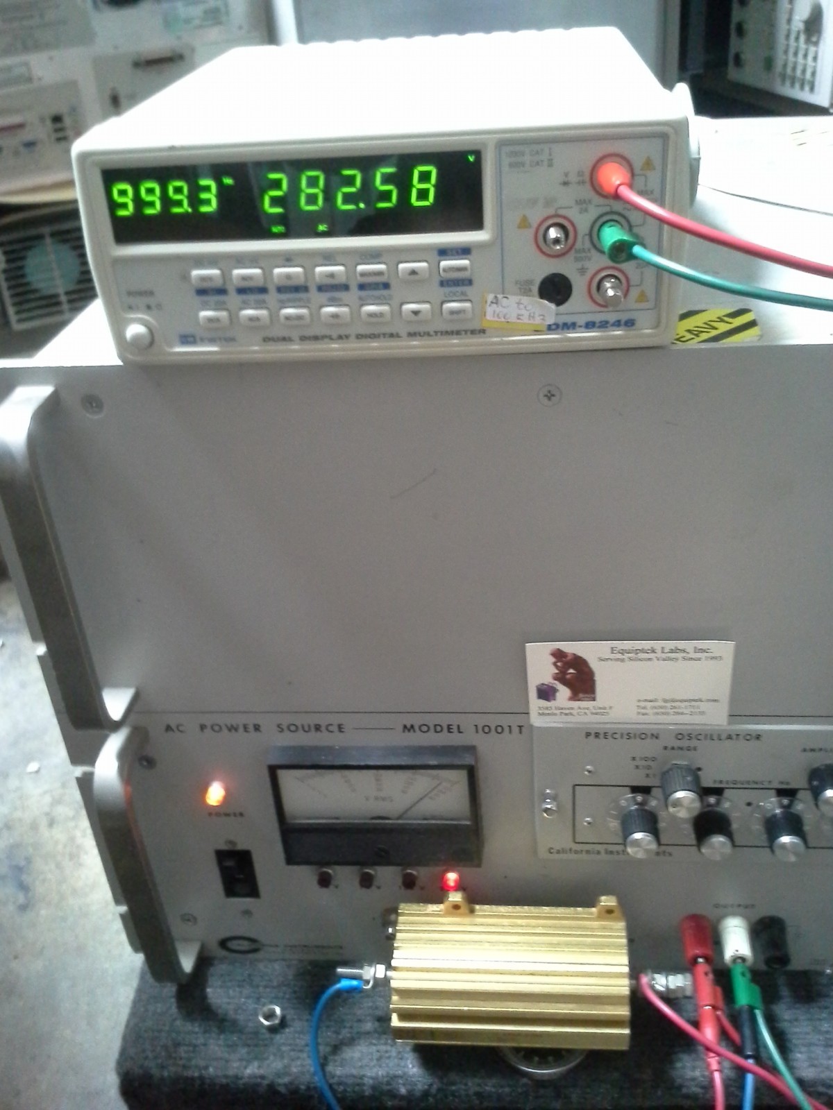 California Instruments 1001T Power Source 1 kVA 45Hz - 5kHz TESTED 0-270VAC 1 Hz