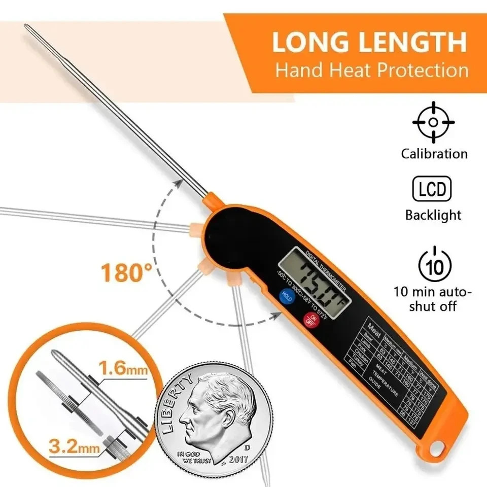 Digital Kitchen Food Meat Thermometer Digital Instant Read with High Accuracy Wa