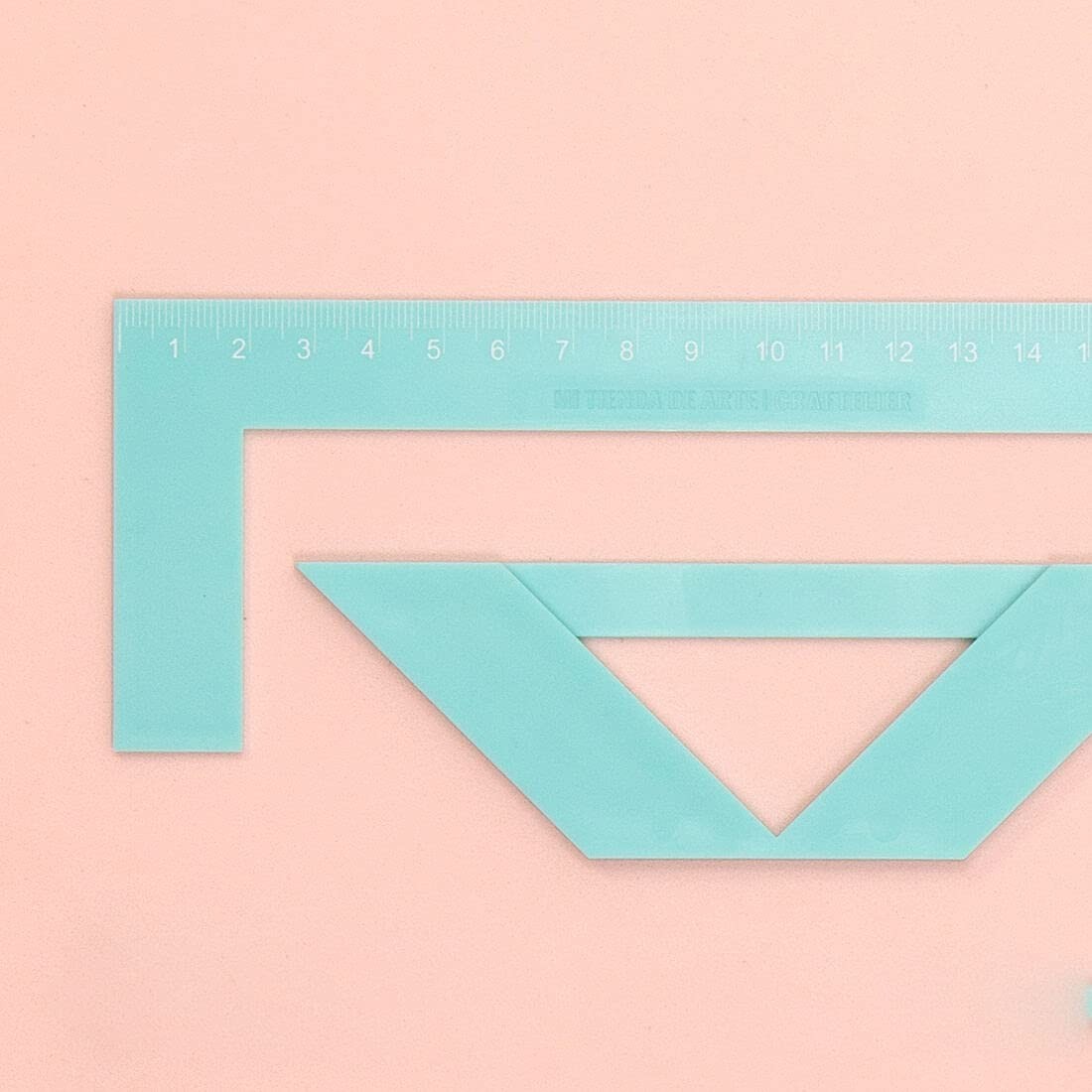 Bookbinding Ruler Set: L Ruler, T Ruler & Corner Cutting Square in Turquoise