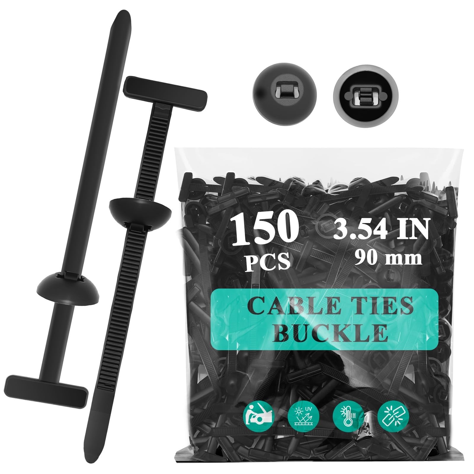 150Pcs Nylon Universal Cable Tie Buckle - New Multifunctional Nylon Zip Ties,...