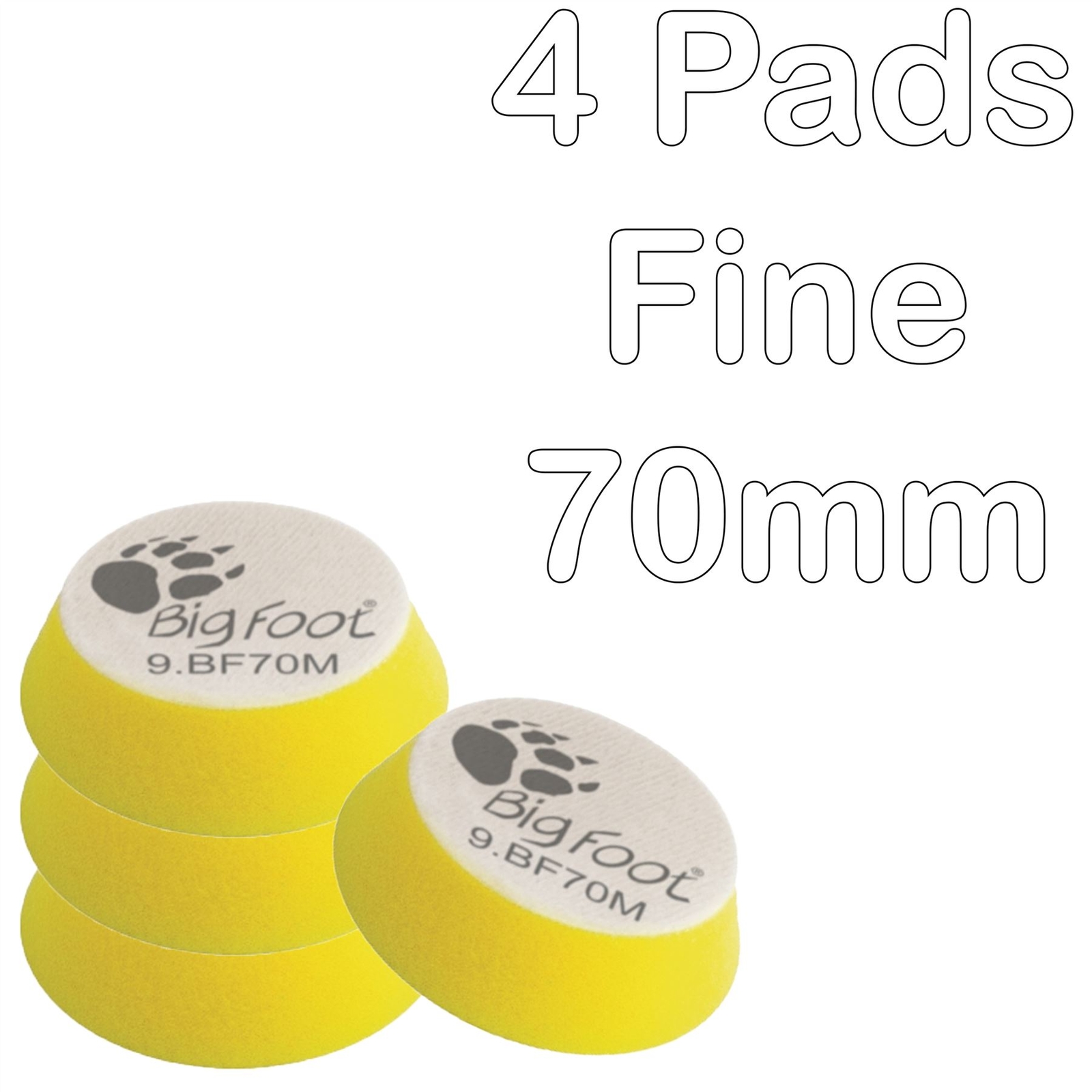 Rupes Bigfoot iBird Nano 50/70mm Yellow Fine Polishing Foam Pads Pack of 4