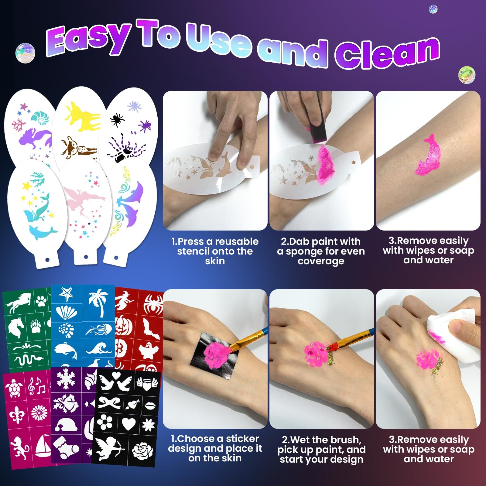 Professional Face Painting Kit – 22 Colors Non-Toxic Face & Body Paints with ...