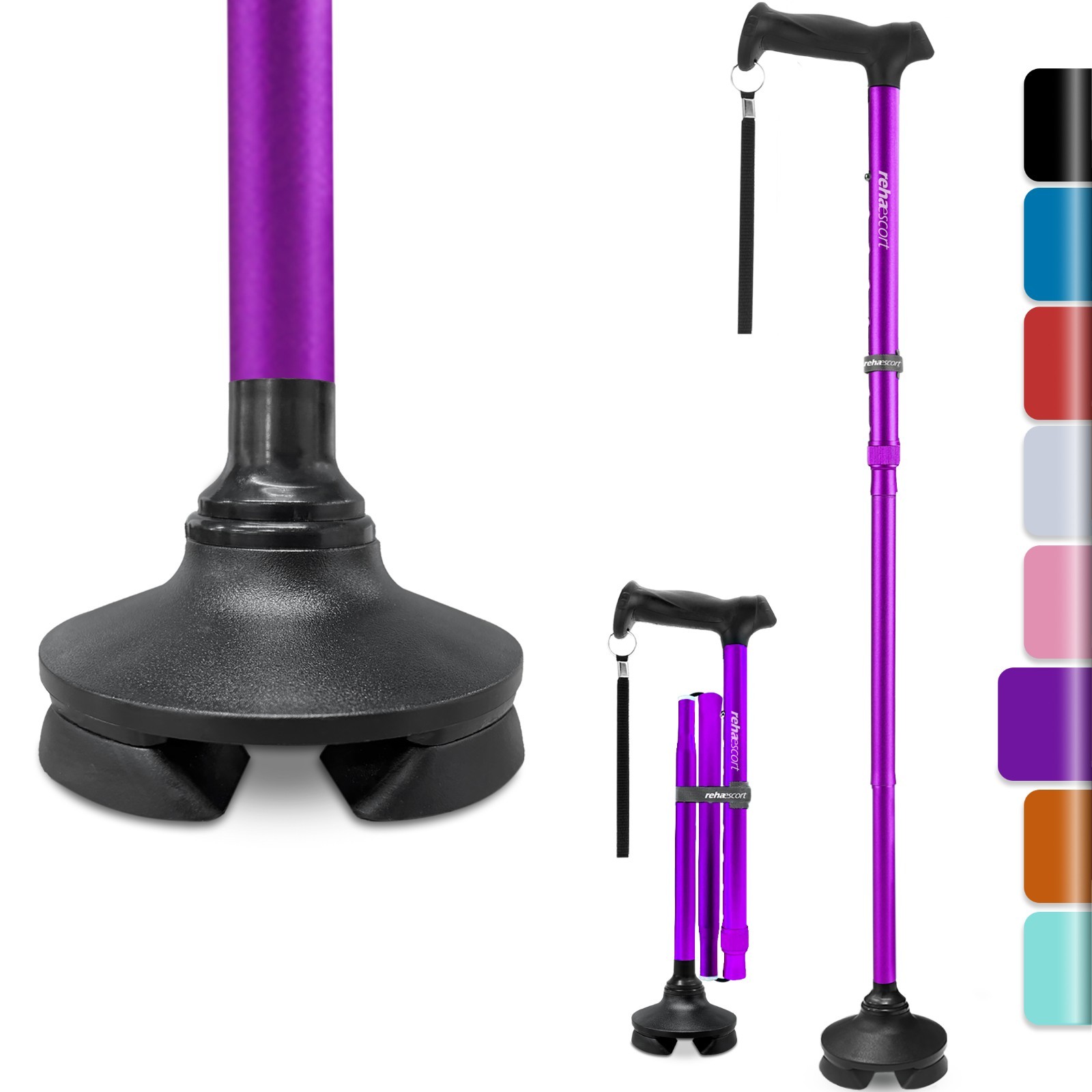 Rehaescort Walking Cane with Travel Bag for Aldult,Adjustable Walking Sticks