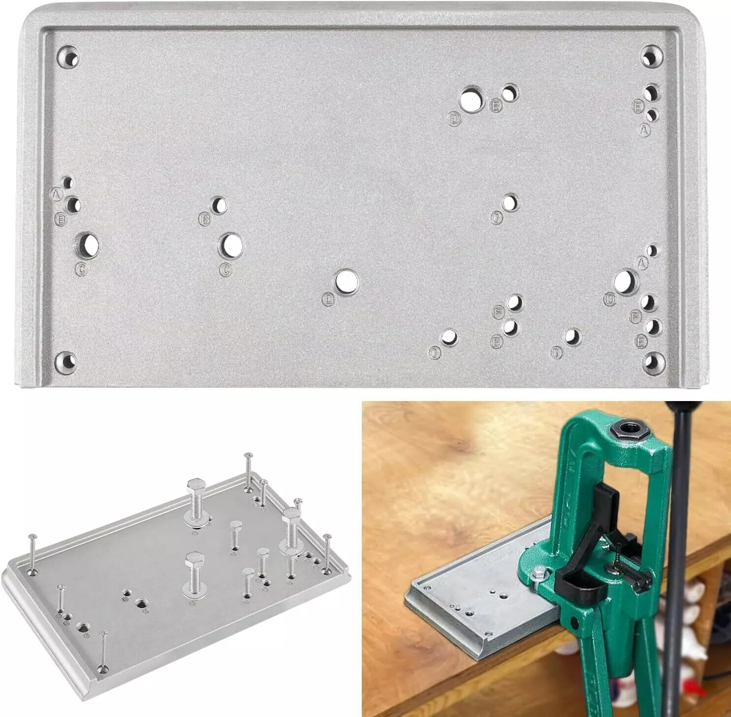 9282 Accessory Base Plate-3 Grey Reloading Bench for RCBS Rock Chucker Supreme