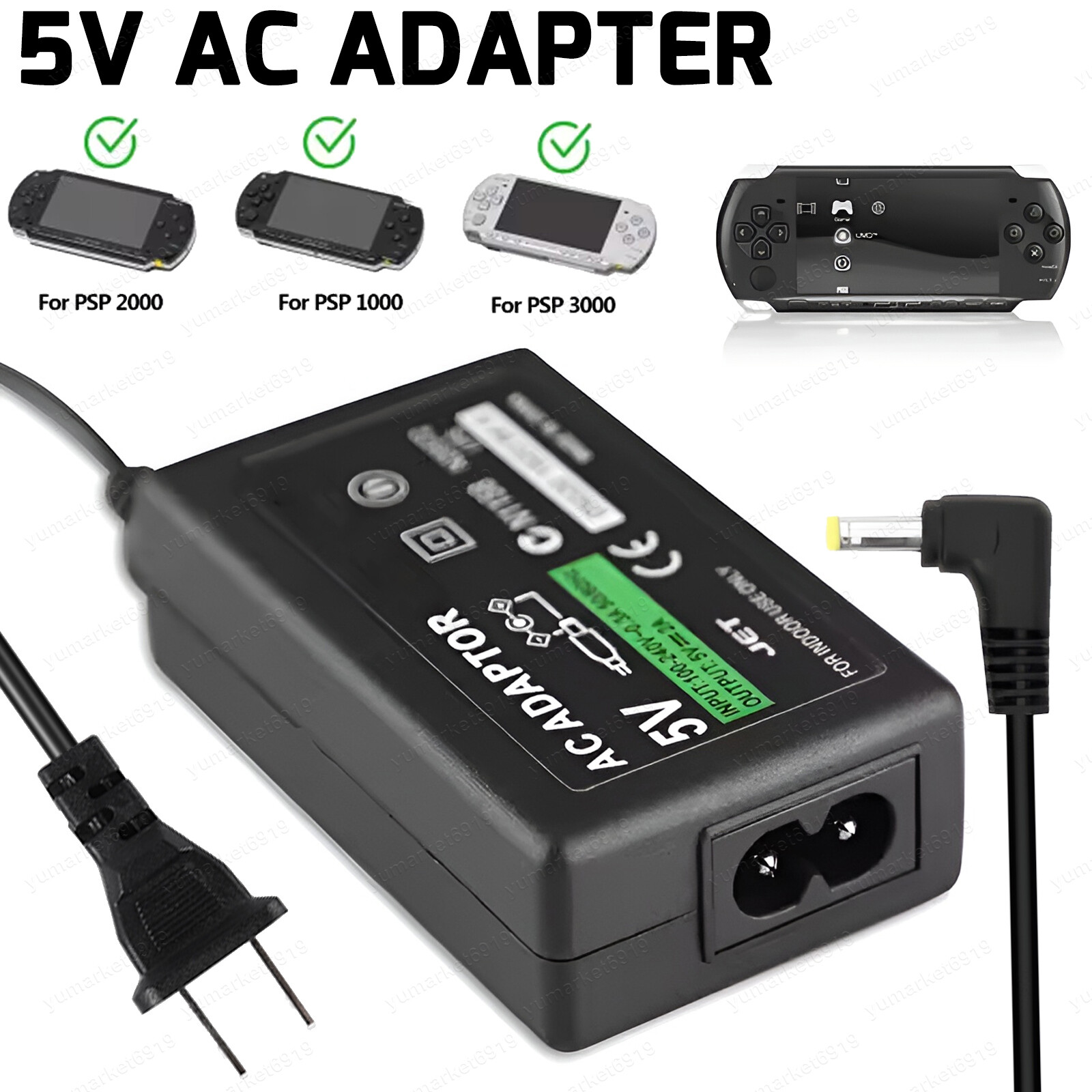 For Sony PSP PlayStation 1000 2000 3000, Cord Cable AC Adapter Brick Charger