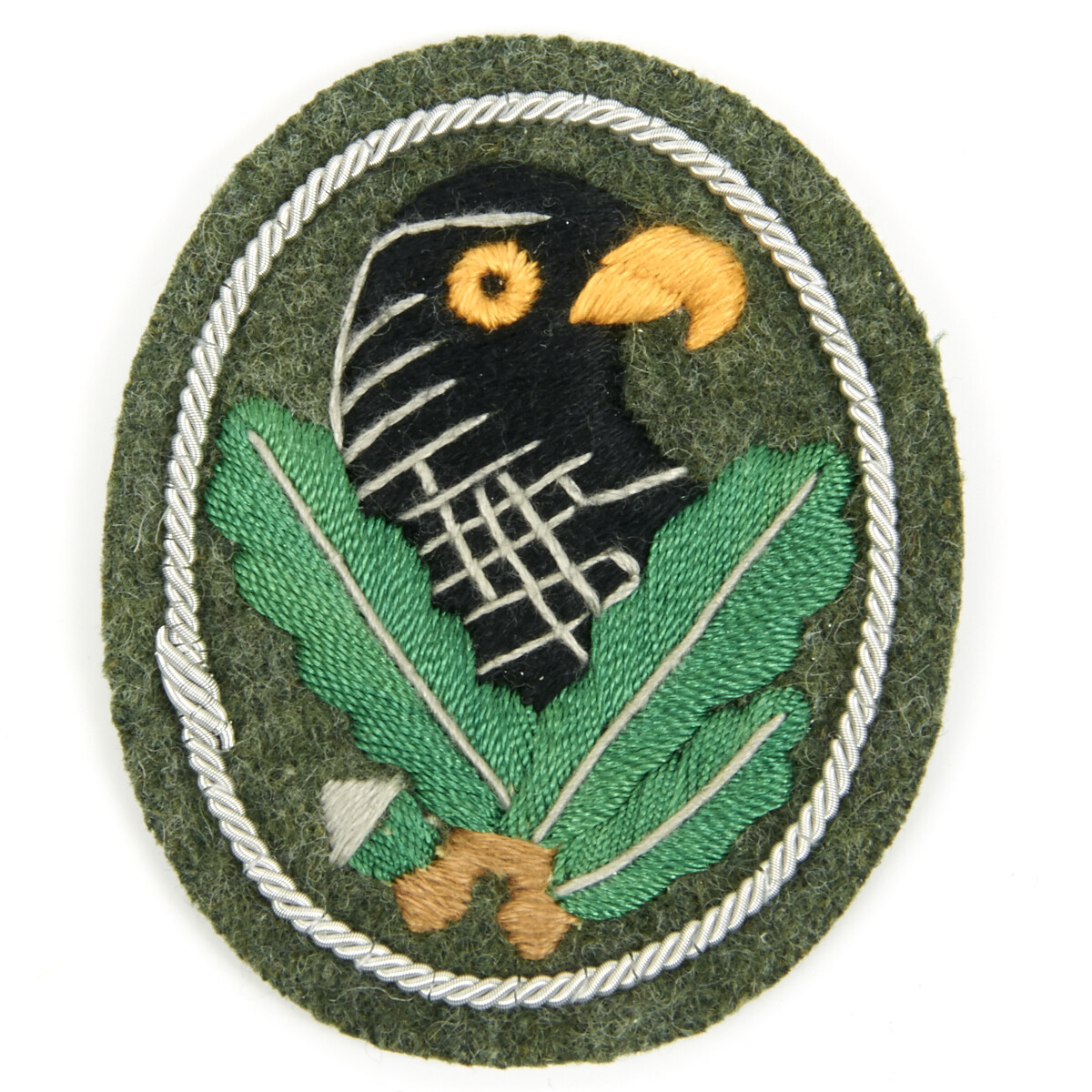 German WWII Sniper Cloth Badge with Silver Trim - Second Grade