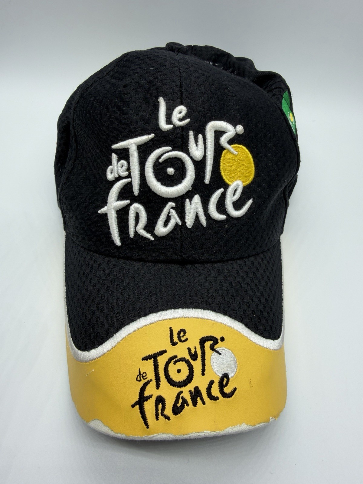 Tour de France Cycling Hat Black Yellow Adjustable Cap