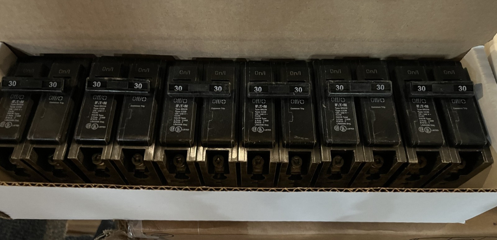 (25) EATON BR230 Circuit Breakers 30 AMP 2 Pole Type BR *5 - 5 PACKS NEW