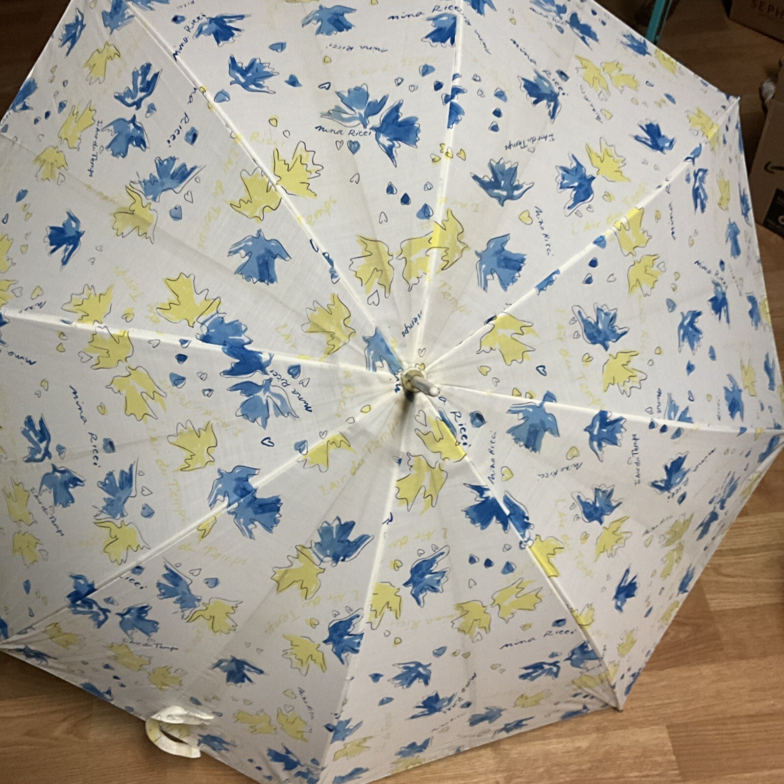 NINA RICCI Vintage L’Air Du Temps Birds Umbrella / Parasol - Large - New