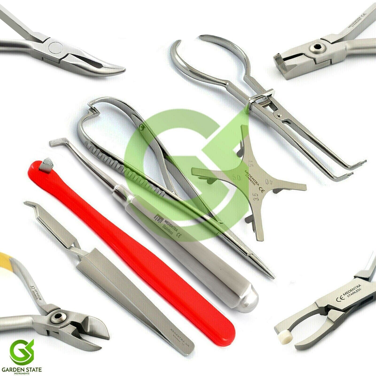 Kit Básico de Ortodoncia Empujador de Bandas Separadores Dentales Instrumentos