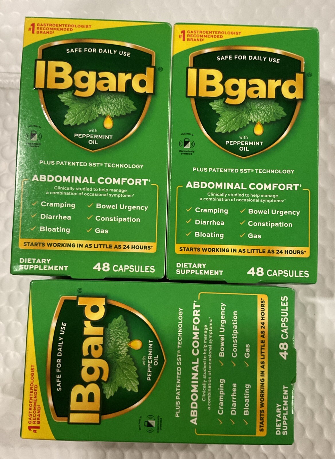 ( 3 ) IBgard Management of Irritable Bowel Syndrome 48x3 Capsules Exp 2027/02.