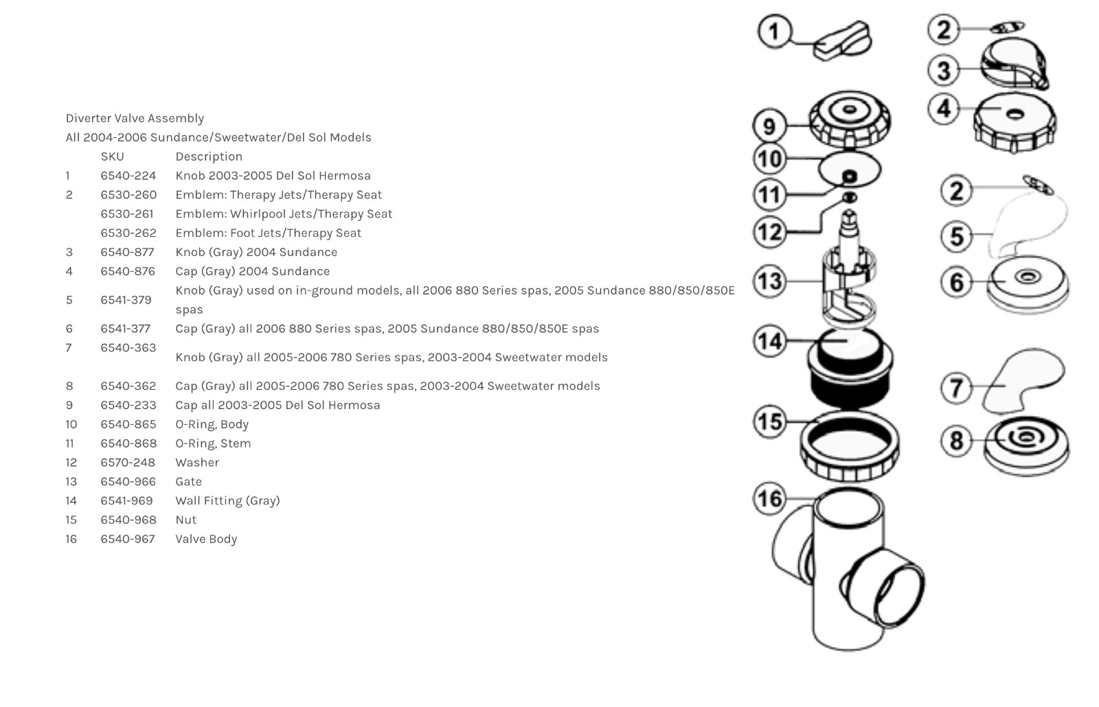 Sundance Spas Diverter Cap