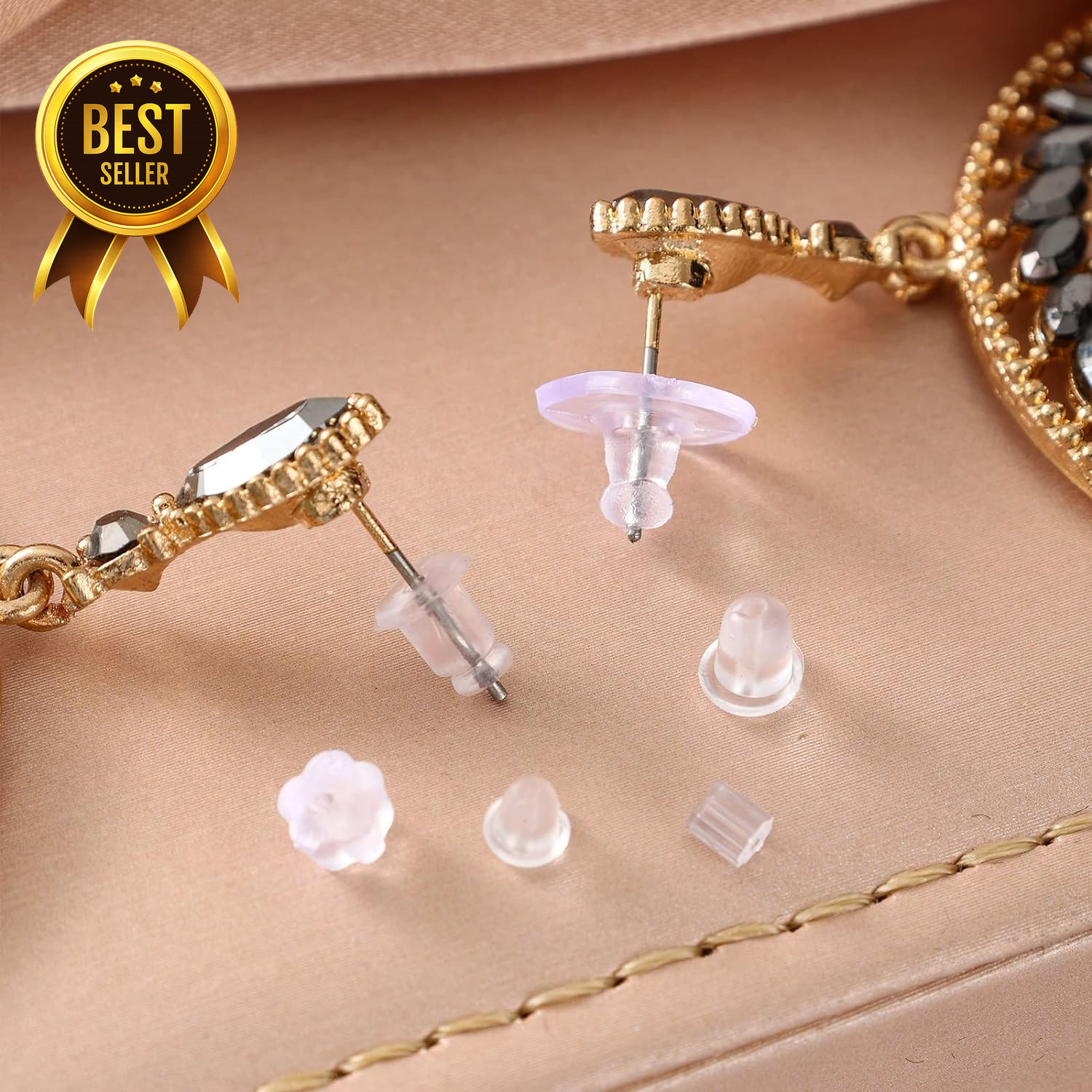 600pcs Silicone Earring Backs Clear Soft Hypoallergenic Clutch Stoppers Kit
