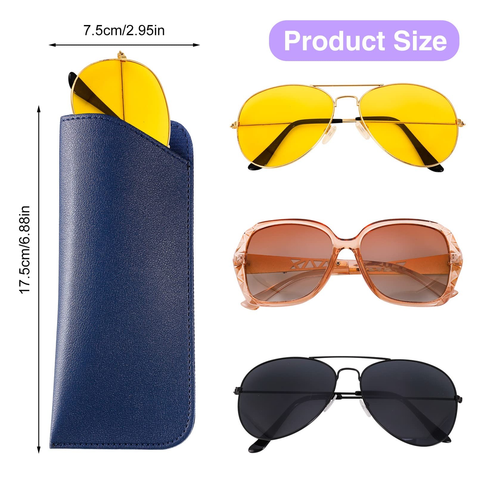 CREPUSCOLO 6 Pack Soft Glasses Cases, Leather Eyeglass