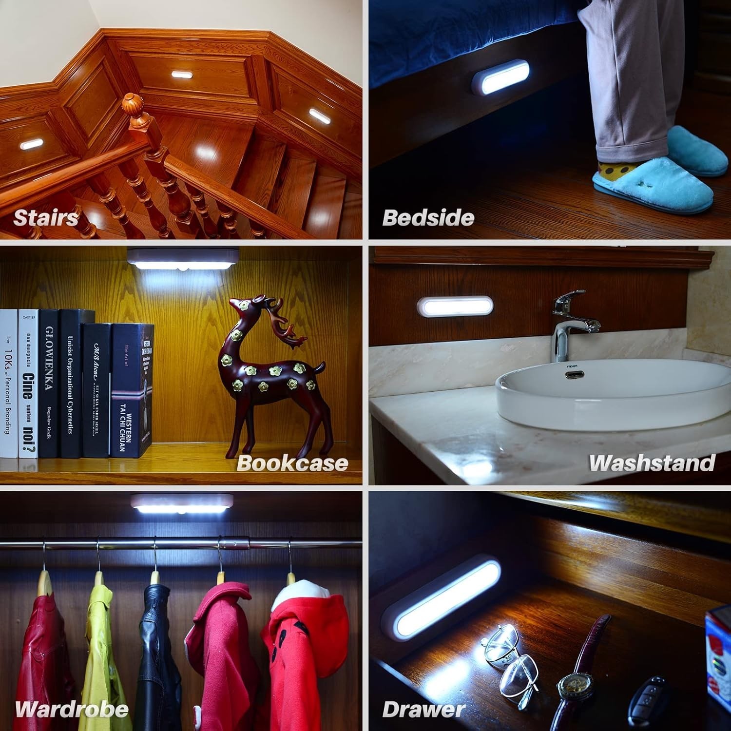 3 Pack 7in Motion Sensor LED Lights Battery Operated Closet Cabinet