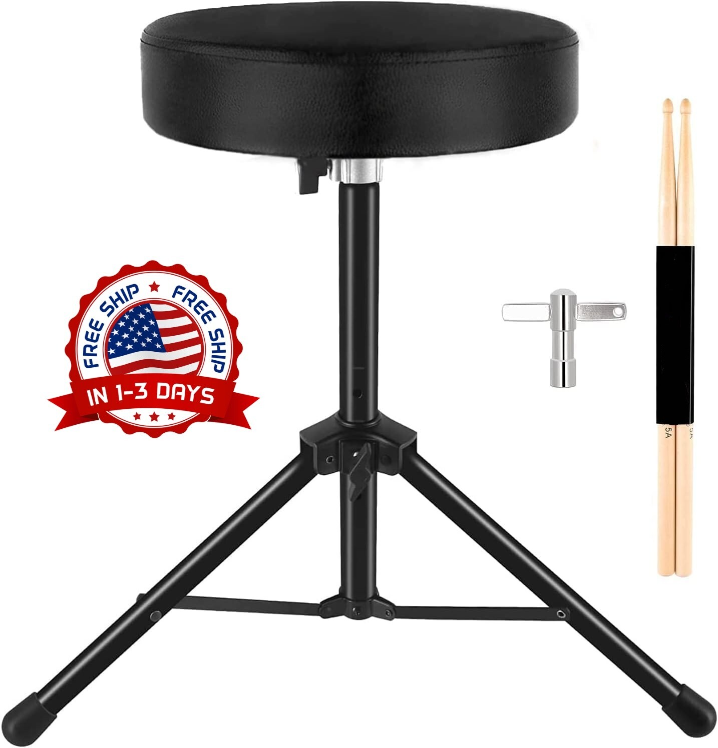 Banqueta De Batería Asiento Acolchado Para Bateristas Ninos Y Niños Con Pies