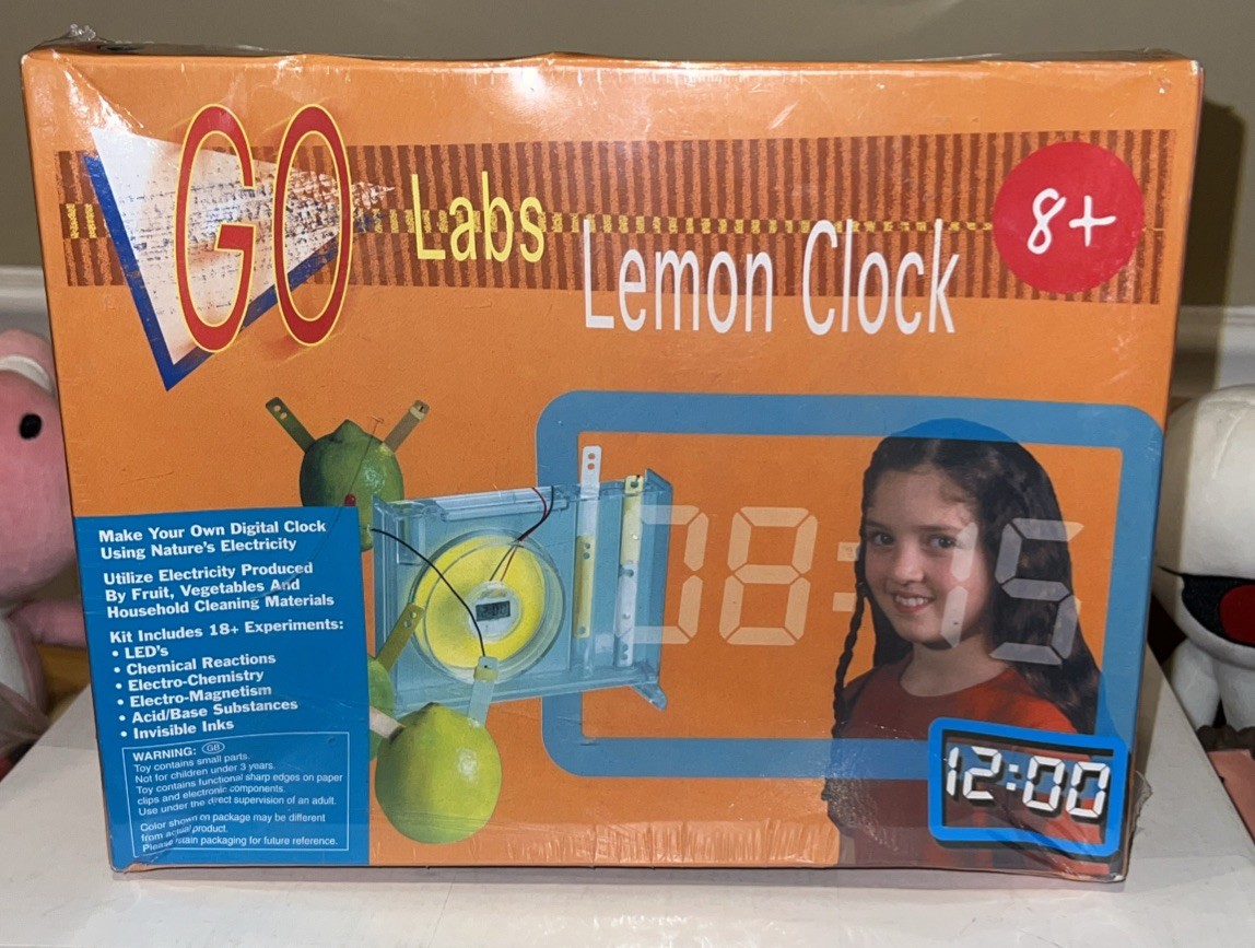 New Sealed Go Labs Lemon Clock Science Experience 8+ Years Old