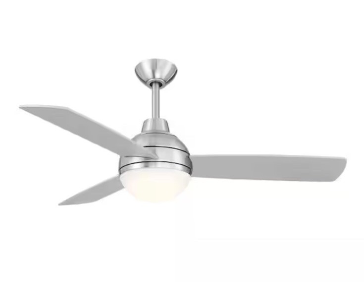 HB Blaketon 46” Indoor/Outdoor Brushed Nickel Ceiling Fan w/ LED Light & Remote