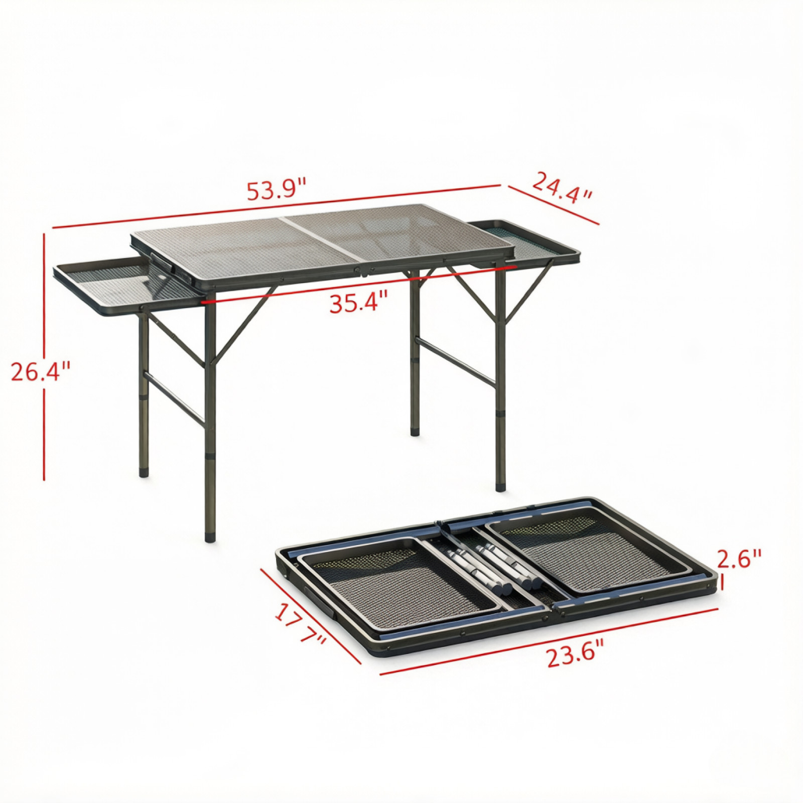 Portable Foldable Outdoor Camping Table Expandable Adjustable Height