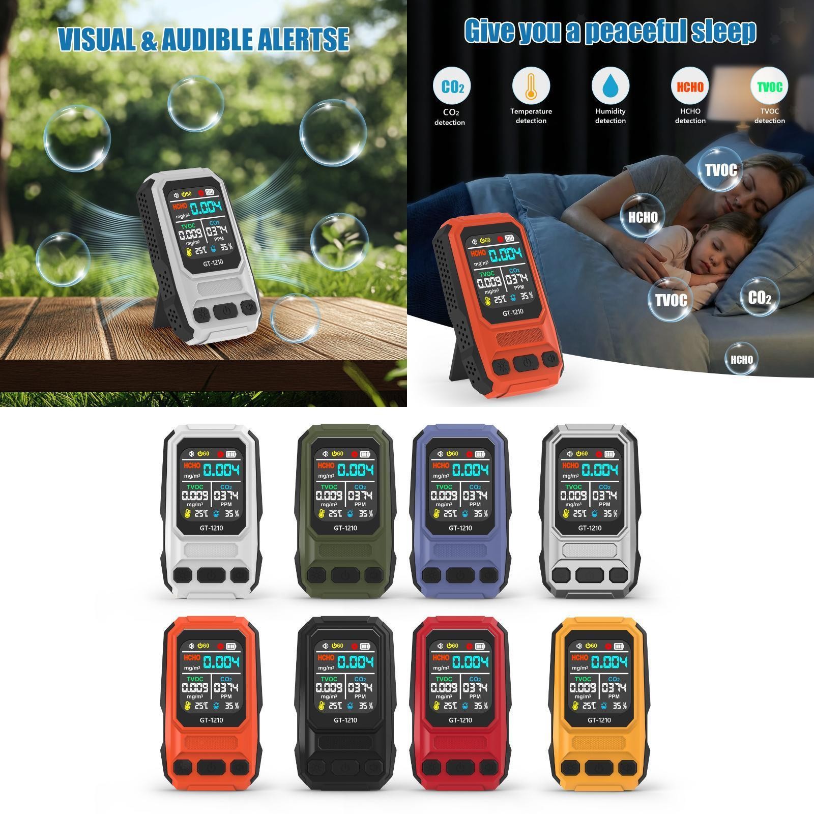 Air Quality Tester Professional CO Detection Device for Travel School Indoor