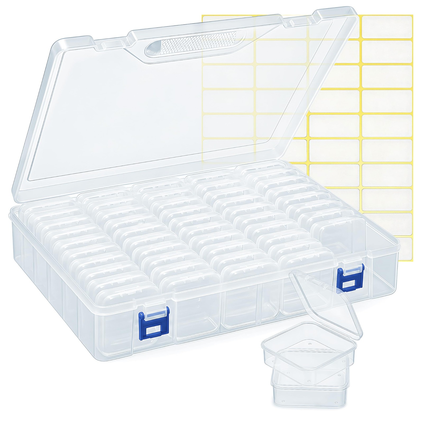 Exptolii Bead Organizer Box 45 Pcs Clear