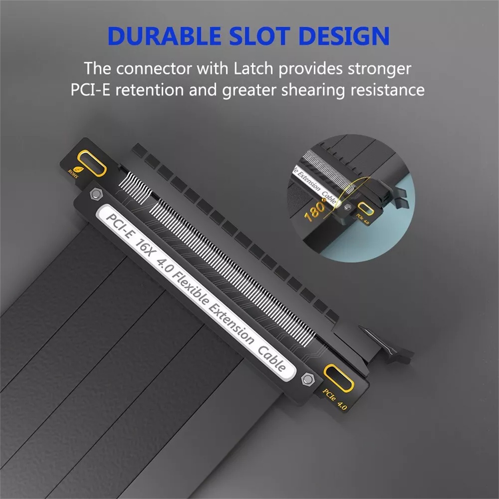 PCI-E 4.0 Extension Cable GPU Riser Cable Compatible With Most GPU/Motherboard